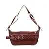 Bolso Cruzado para Viajero Femenino Estilo Punk Sexy de Nicho Bolso de Hombro Único para la Axila 2025 Nuevo Bolso Baguette Portátil Casual
