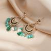 Aretes Cortos de Borlas Estilo Étnico Vintage Aretes Azul Lago Diseño Nicho Aretes Estilo Bohemio para Vacaciones para Mujer