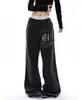 Venda Direta da Fábrica Calça Jogger Reta Estampada Vintage Desgastada Unissex Estilo Americano Cintura Elástica Solta Versátil Casual