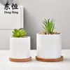 Dongheng Maceta Blanca Sencilla de Flor Carnosa Maceta de Cerámica Maceta Creativa para Bonsái Maceta para Bonsái de Interior Planta Suculenta