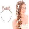 Diadema con correa de hombro con purpurina en oro rosa para despedida de soltera, ideal como regalo para novia.