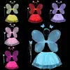 Suministros para Fiesta del Día del Niño Alas de Mariposa Alas de Ángel Vestido para Niñas de las Flores Alas de una Sola Capa Accesorios de Performance de 4 Piezas