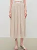 Estilo Delicado y Femenino, Falda de Gasa Fluida con Pliegues Finos, Cintura Alta de Longitud Media Estilo Hada de Color Sólido Hermosa Falda Larga de Malla