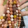 Cuentas sueltas de jade multicolor de corte diamante, pulsera de cristal con cordón, cuentas sueltas facetadas, accesorios para joyería DIY