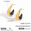 Brincos Myya de Aço Inoxidável Brincos de Coração Geométricos Plissados Brincos Femininos Joias Banhadas a Ouro 18K Venda Quente Transfronteiriça Europeia e Americana