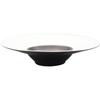 Plato de Paja Negro Cepillado y Blanco Estilo Europeo, Plato para Pasta, Plato para Filete, Plato de Exhibición, Plato de Cerámica Occidental para Ensalada Sopa Vajilla