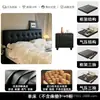 Cama de cuero minimalista italiana cama de cuero minimalista moderna cama de cuero de lujo ligero cama de cuero con capitoné de botones negros cama suave acolchada cuadrada cama de arte en cuero