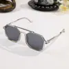 Gafas de sol estilo Cyberpunk Europeo y Americano con Doble Puente para Hombre, Marco Grande Poligonal, Gafas de Sol de Moda para Mujer, Transfronterizo