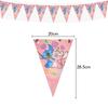 Decoración de Mesa para Fiesta de Cumpleaños Temática de Pink Stitch - Platos de Papel, Vasos, Servilletas, Set de Globos y Suministros para Arreglos - Fuente de Suministro
