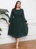 Tiro Real Vestido para Mujer Tallas Grandes Elegante Exportación Europea y Americana Transfronterizo Amazon Chifón Cintura Gorda Vestido MM para Mujeres