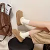 Botas de neve quentes e macias, estilo retrô, forradas com fleece, para mulheres, nova coleção de inverno 2026, design de calçar fácil, sapatos estilo Birkenstock com sola grossa, sapatos de algodão fofos