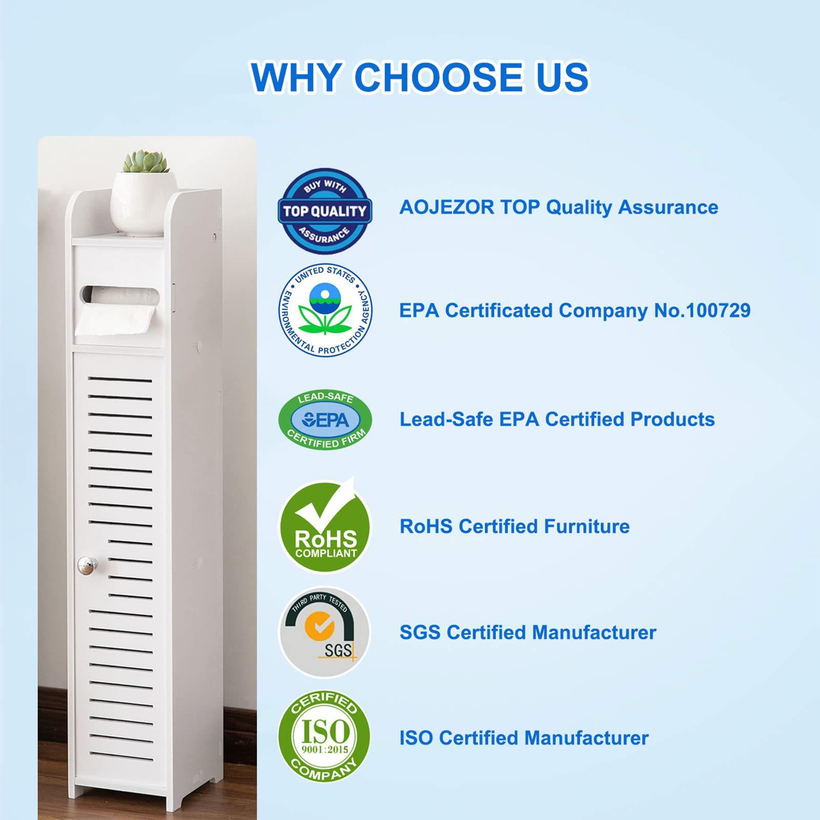 简约浴室窄柜马桶边侧柜卫生间防水落地储物储蓄柜pvc浴室置物