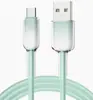 Cable de Carga Rápida Trenzado de Cristal Degradado de 65W, Cable PD USB A a C / Tipo C a C para Smartphone