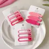 2024 Nuevo Pasador de Amor para el Cabello para Mujer Lindo Rosa Lateral Pinza para Flequillo Pequeño Adorno para la Cabeza Pasador Dopamina