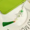 [Primavera] cordão de laço de estrela de cinco pontas verde corda anti-perda para celular corrente de celular pingente decorativo
