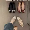 Zapatos cuadrados Chuyuji estilo francés con hebilla, para mujer, que aumentan la altura, primavera 2026, charol, corte bajo, elegantes, para ir al trabajo, de noche
