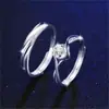 Simulação de Casamento de Casal Anel de Diamante Aberto Anel Anel de Casamento Feminino Anel Falso de Casamento Um Par de Ajuste de Design de Nicho