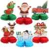 Ventilador de Papel de Escritorio Feliz Navidad Transfronterizo Bola de Panal Decoración de Fiesta Navideña Adornos Estereoscópicos de Panal