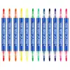 Caneta de tecido dupla face transfronteiriça Caneta para pintura em tela DIY Caneta lavável para roupas à prova d'água com proteção UV Conjunto de canetas para grafite