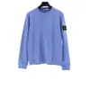 Sudadera Sto Stone de cuello redondo, forrada de forro polar, básica, color liso, manga larga, para otoño e invierno, para hombre y mujer, versátil, Island Stone