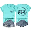 T-Shirt de Verão com Estampa na Frente e nas Costas, Decote V, Manga Curta, Tamanho Extra Grande 100kg Plus-Size, Design Inspirado, Top Casual Soltinho