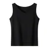 Camisola de Algodão H925 Floco de Neve para Mulheres, Peça de Verão, Caimento Solto, Cobre Imperfeições, Camada Base, Gola Redonda, Regata sem Mangas