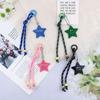 Nuevo creativo estilo miu color acrílico lentejuelas estrellas cordón de nailon cadena para teléfono móvil llavero colgante para bolso