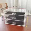 Caja de Almacenamiento de Joyería de Acrílico Gris Translúcido para Escritorio de Cinco Cajones Tipo Cajón Caja de Almacenamiento para Anillos Pendientes Caja para Accesorios de Uñas