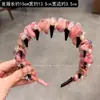 Diadema de Malla con Campánulas de Verano Nuevo Estilo para Mujer, Diadema Peine de Cristal y Perla Súper de Hada, Tocado de Alta Gama