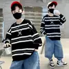 Ropa para Niños Ropa de Otoño para Niños Nueva Sudadera de Dibujos Animados con Cuello Redondo Tallas Mediana y Grande Ropa Básica Suelta y Bonita para Niños Primavera y Otoño 2025