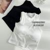 R664- Chaleco JA de cuello redondo con tiras y copa