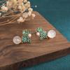 Brincos Clássicos Hanfu Estilo Chinês Brincos de Fada Florais Retrô Esmalte Cloisonné Jade Branco Brincos Antigos