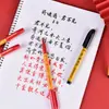 09402 Jin Wannian Pluma Bermellón Pluma Estilográfica Rellenable para Práctica de Caligrafía Estilo Pincel Punta Suave Principiante Letra Regular Grande