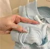 Traje de Verano para Niñas 2025 Nuevo Moda Infantil Chaleco de Punto Azul Top Falda Conjunto de Dos Piezas