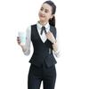 Chaleco de Vestir de Negocios Conjunto de Tres Piezas Moda Primavera y Otoño Uniforme de Aeromoza Personal de Recepción de Hotel Salón de Belleza Ropa de Trabajo Chaleco de Mujer