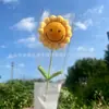 Flor de Girasol Artificial Tejida a Mano Transfronteriza Flor de Lana Terminada Flor Tejida Ramo de Sol Regalo para el Día del Maestro