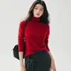 Suéter de cachemira con cuello alto para mujer, pieza única de cachemira, sin costuras, cuello alto, holgado, capa interior, camisa base de punto, suéter, moderno