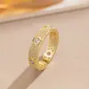 Anillo Exquisito Super Brillante de Circonita para Niñas, Lujo Accesible y Anillo de Apertura Ajustable de Gama Alta, Baño de Oro Real Simple
