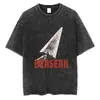 Camiseta masculina hip hop streetwear lavada preta 2024 vintage japa