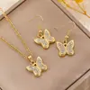 Joias Elegantes e Populares para Terno, Colar Elegante de Zircônia Cravejada com Diamantes, Conjunto de Brincos e Anel, Joias para Banquete de Casamento