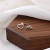 Aretes de amor de rosa AB asimétricos para mujer pequeños exquisitos joyería de plata pura S925 moda simple venta al por mayor