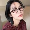 Gafas de estilo coreano retro con estampado de leopardo ovalado, estilo nerd, estilo carey, para mujer, con montura pequeña, para miopía, con protección contra la luz azul, para hombres europeos y americanos