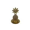 Decoraciones Suaves Portavelas de Hierro y Madera Adornos Decoración de Escritorio Hogar Nórdico Artesanía Metálica Retro Luz Nocturna LED