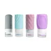 Botellas de Viaje de Silicona de Grado Alimenticio Transfronterizas de Uso Mixto 90ml Engrosadas a Prueba de Fugas para Artículos de Tocador y Productos para el Cuidado de la Piel Portátiles