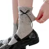 Calcetines Finos de Primavera y Verano para Mujer Calcetines de Media Pantorrilla Lazo Estilo Japonés Versátiles Calcetines de Lunares Calcetines Push Lolita Venta al por Mayor