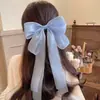 Grampo de Cabelo com Laço de Fita Perolado Tamanho Grande para Mulheres, Elegante Grampo de Mola Feito à Mão para a Parte de Trás da Cabeça, Acessório de Cabelo de Alta Qualidade