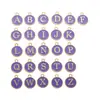 Aleación Aceite Goteo 26 Letras Inglesas Corazón Redondo de Doble Cara Colgante Pulsera DIY Collar Colgante Decorativo W85