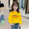 Camiseta Básica de Manga Longa 100% Algodão para Meninas para Primavera, Outono e Inverno, Top Justo para Início do Outono, Estilo Simples para Meninas, Camiseta Elegante para Crianças Maiores