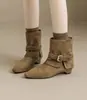 Nuevas botas de moda retro francesas otoño/invierno 2026, botines con plataforma interior, botines cortos, modernas botas estilo Martin para mujer