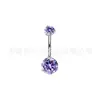 Piercing de Ombligo de Aleación de Titanio F136 con Tres Puntas y Circonita 5A Anillo de Ombligo G23 Piercing Corporal Venta al por mayor transfronteriza